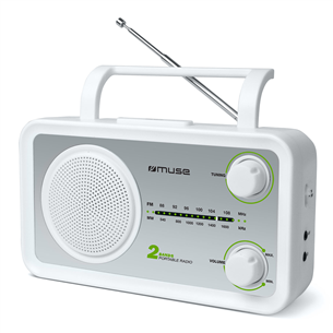 Muse M-06SW, analog, FM, battery powered, white - Compact and portable radio M-06SW