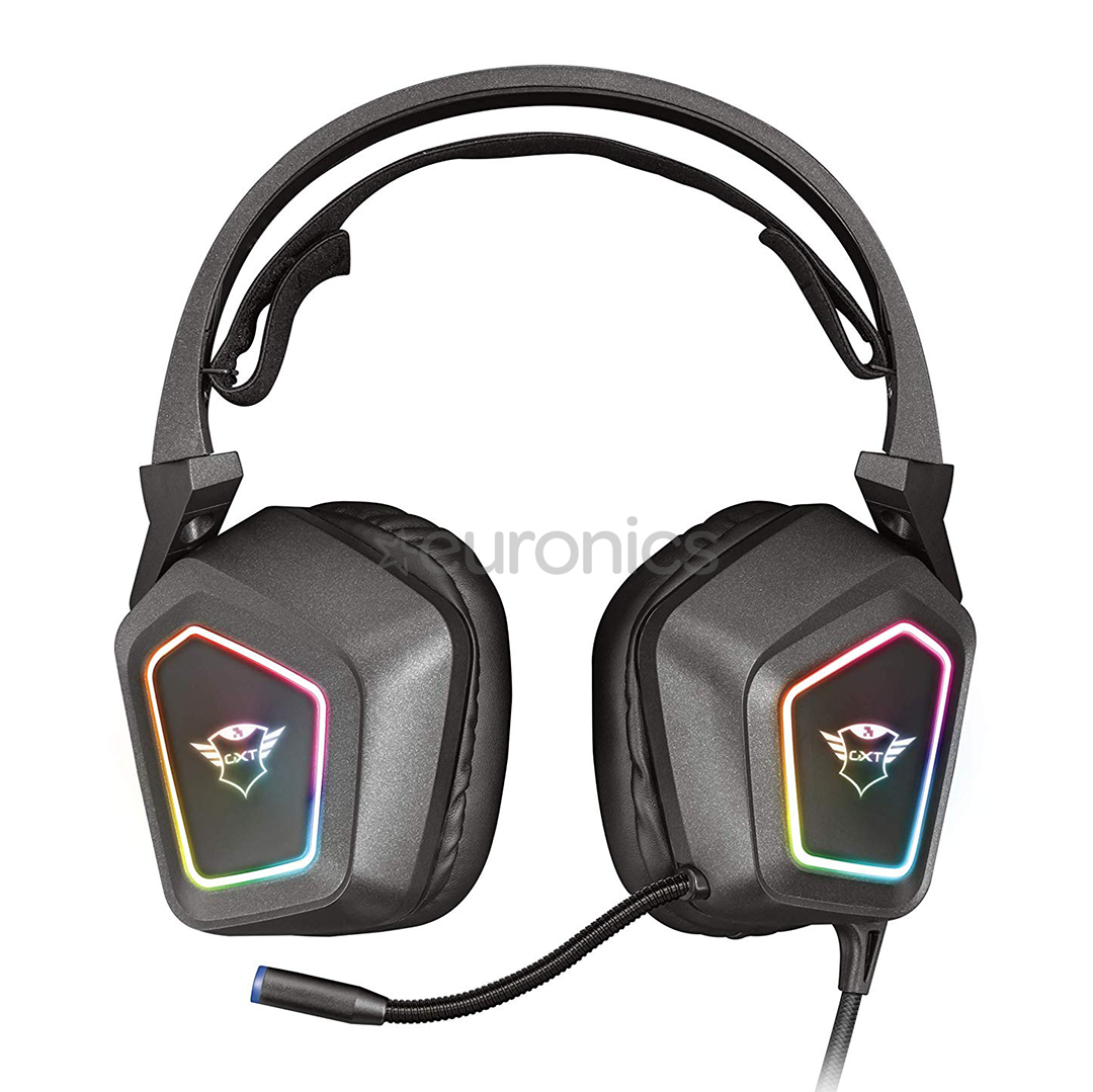 Trust GXT 450 Blizz RGB 7.1 Surround, melna - Austiņas ar mikrofonu