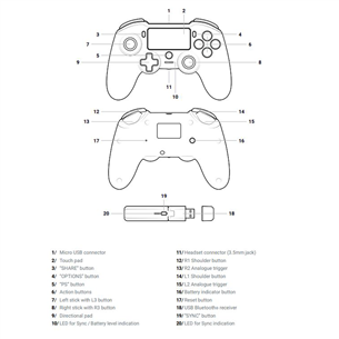 Nacon Asymmetric Wireless Controller, черный - Пульт для PS4