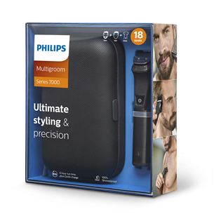 Philips Multigroom 7000 series, 18 vienā, melna - Trimmera komplekts
