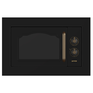 Gorenje, 23 L, 800 W, black/copper - Built-in Retro Microwave Oven with Grill BM235CLB