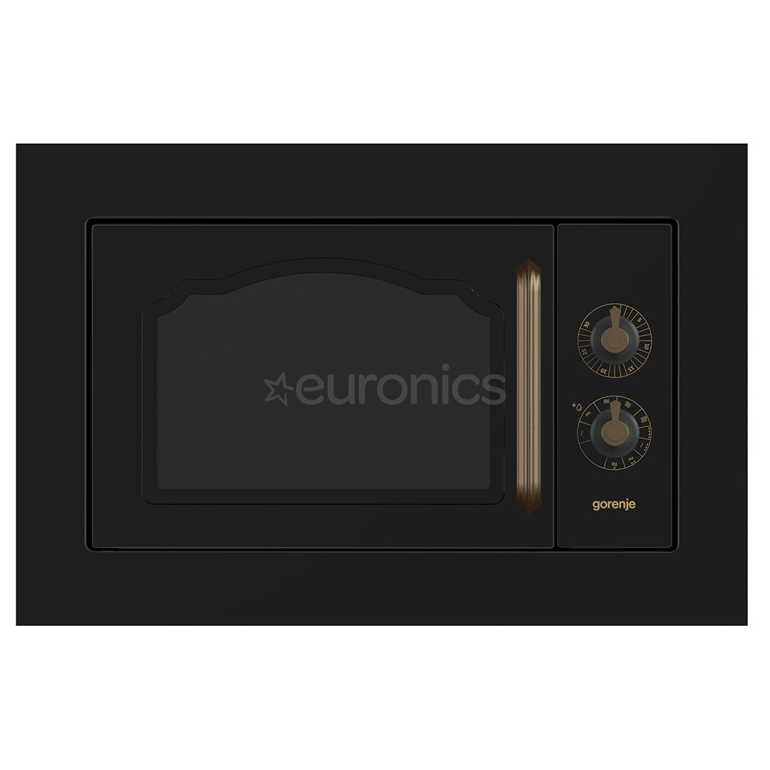 Gorenje, 23 L, 800 W, black/copper - Built-in Retro Microwave Oven with Grill