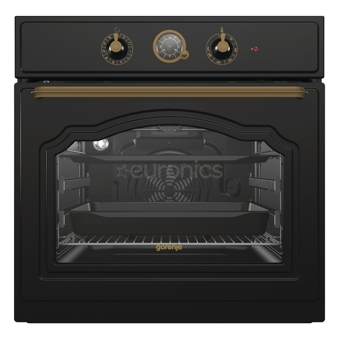 Gorenje, 71 L, black/gold - Built-in oven