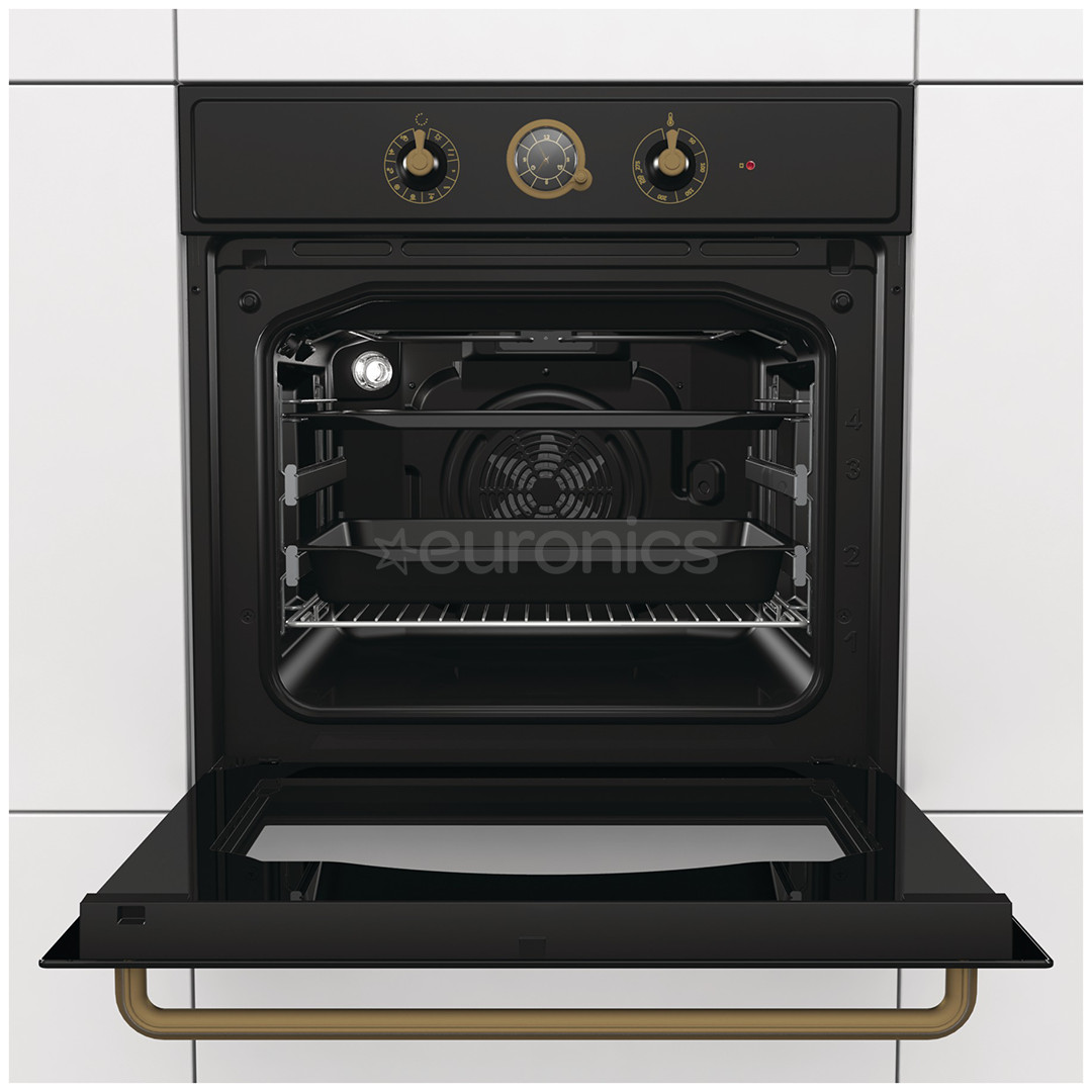 Gorenje, 71 L, black/gold - Built-in oven