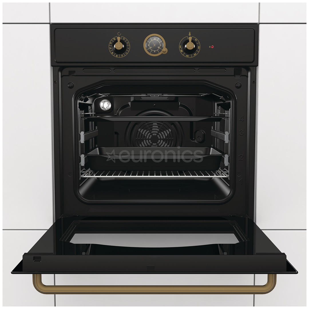 Gorenje, 71 L, melna/zelta - Iebūvējama elektriskā cepeškrāsns