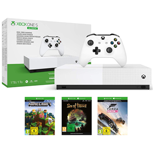 Spēļu konsole Microsoft Xbox One S All-Digital Edition (1TB) + 3 spēles