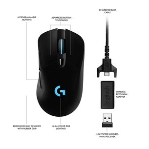 Logitech G703 LightSpeed, black - Wireless Optical Mouse