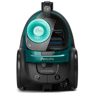 Philips PowerPro Active, 900 Вт, без мешка, черный/зеленый - Пылесос