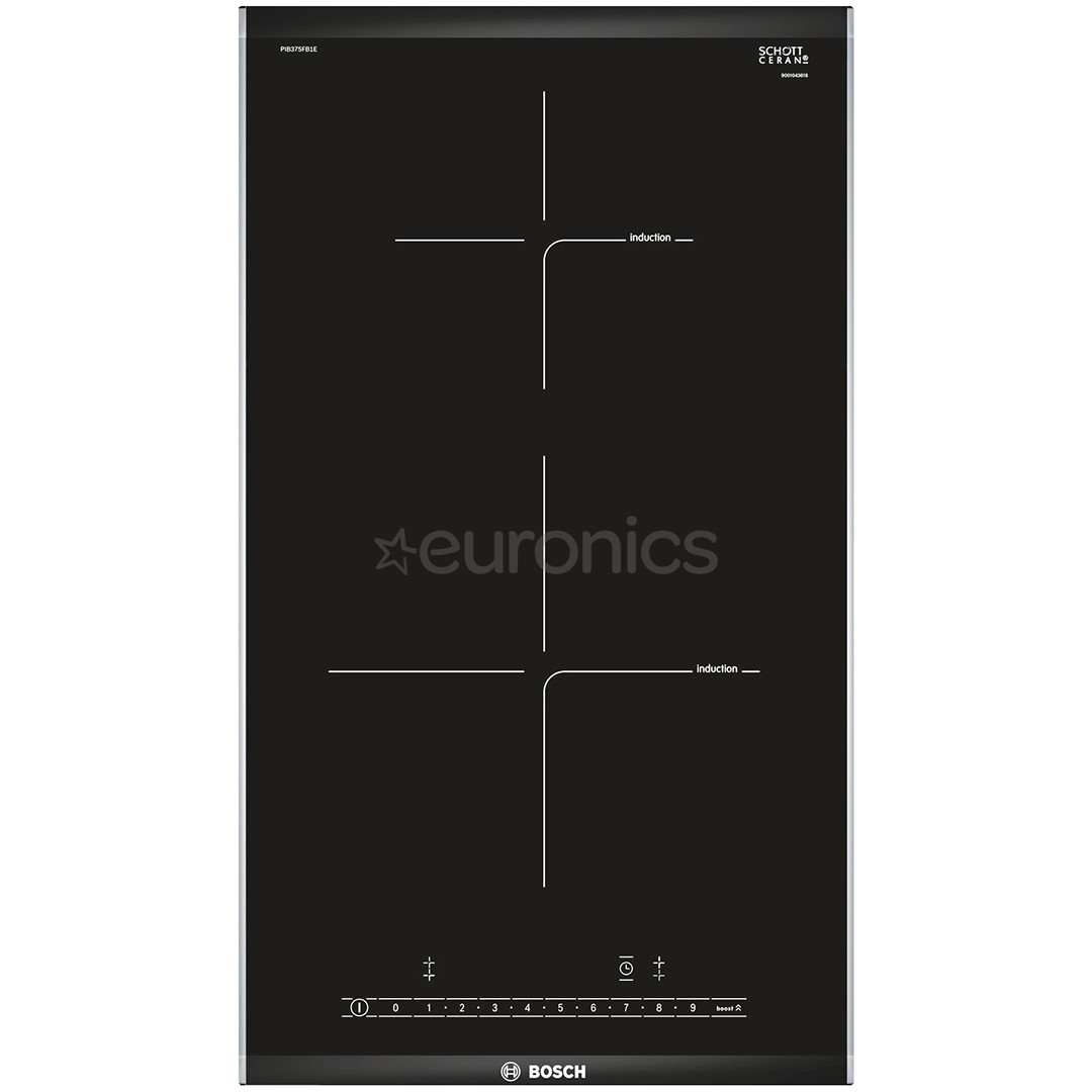 Bosch, platums 30.6 cm, melna - Iebūvējama indukcijas plīts virsma