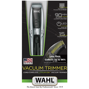Wahl, black/silver - Vacuum trimmer