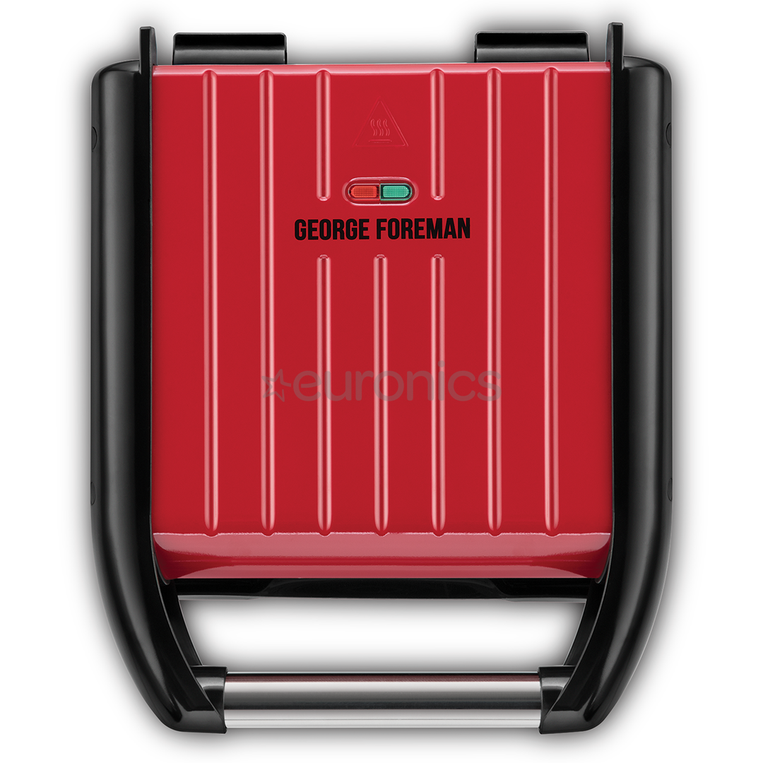 George Foreman Steel Grill, 1200 W, sarkana - Elektriskais grils