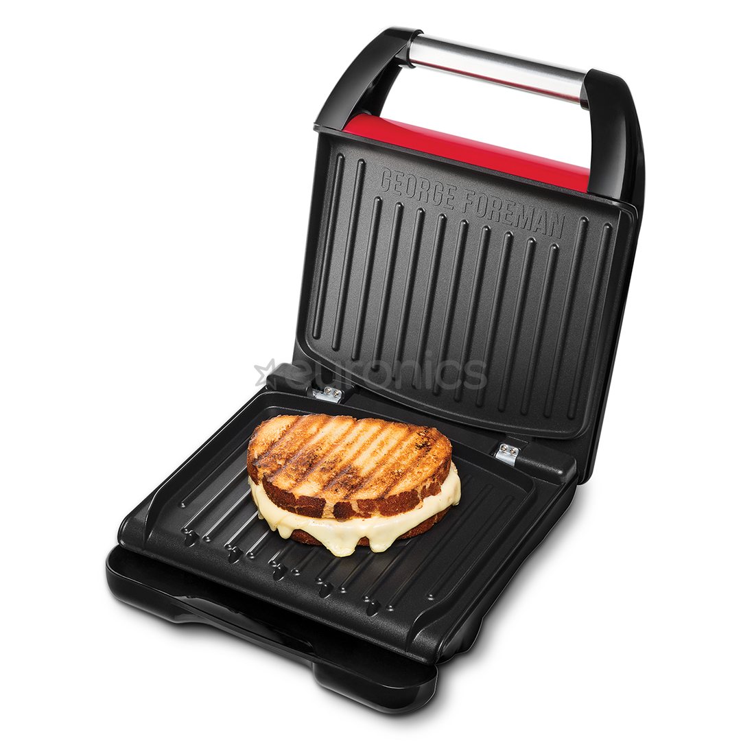 George Foreman Steel Grill, 1200 W, sarkana - Elektriskais grils