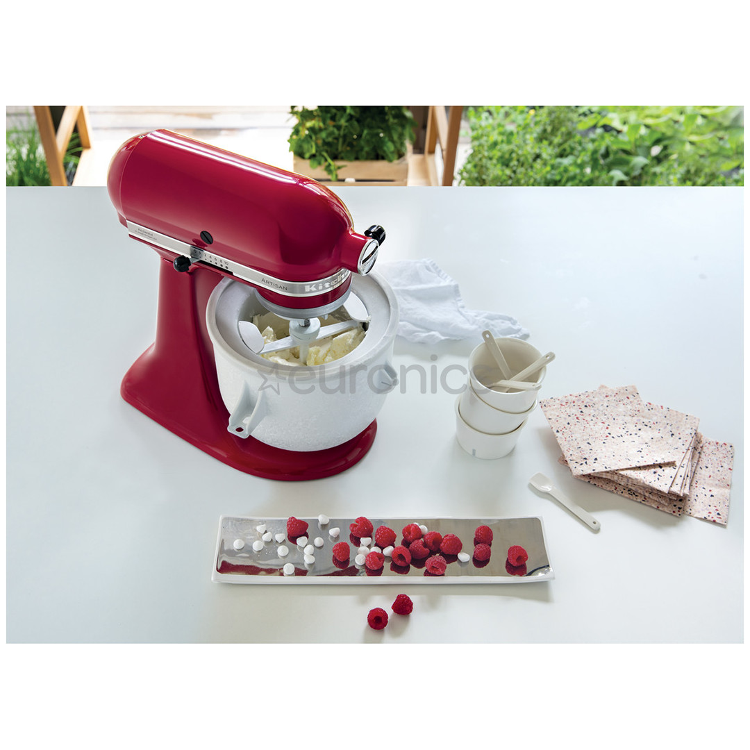 KitchenAid Artisan, 4.8 L, 300 W, sarkana - Mikseris + trauks saldējuma pagatavošanai