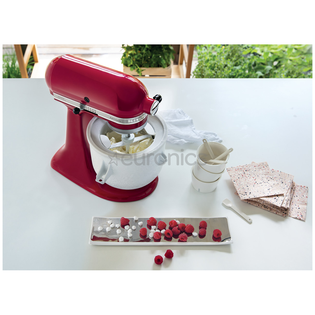 KitchenAid Artisan, 4.8 L, 300 W, red - Bundle Mixer  + ice cream making attachment