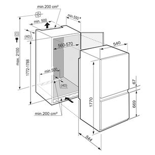 Iebūvējams ledusskapis, Liebherr / augstums: 178 cm