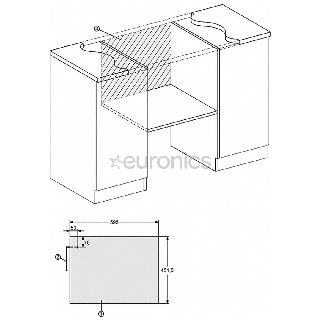Miele, 46 л, 900 Вт, черный/нерж. сталь - Интегрируемая микроволновая печь