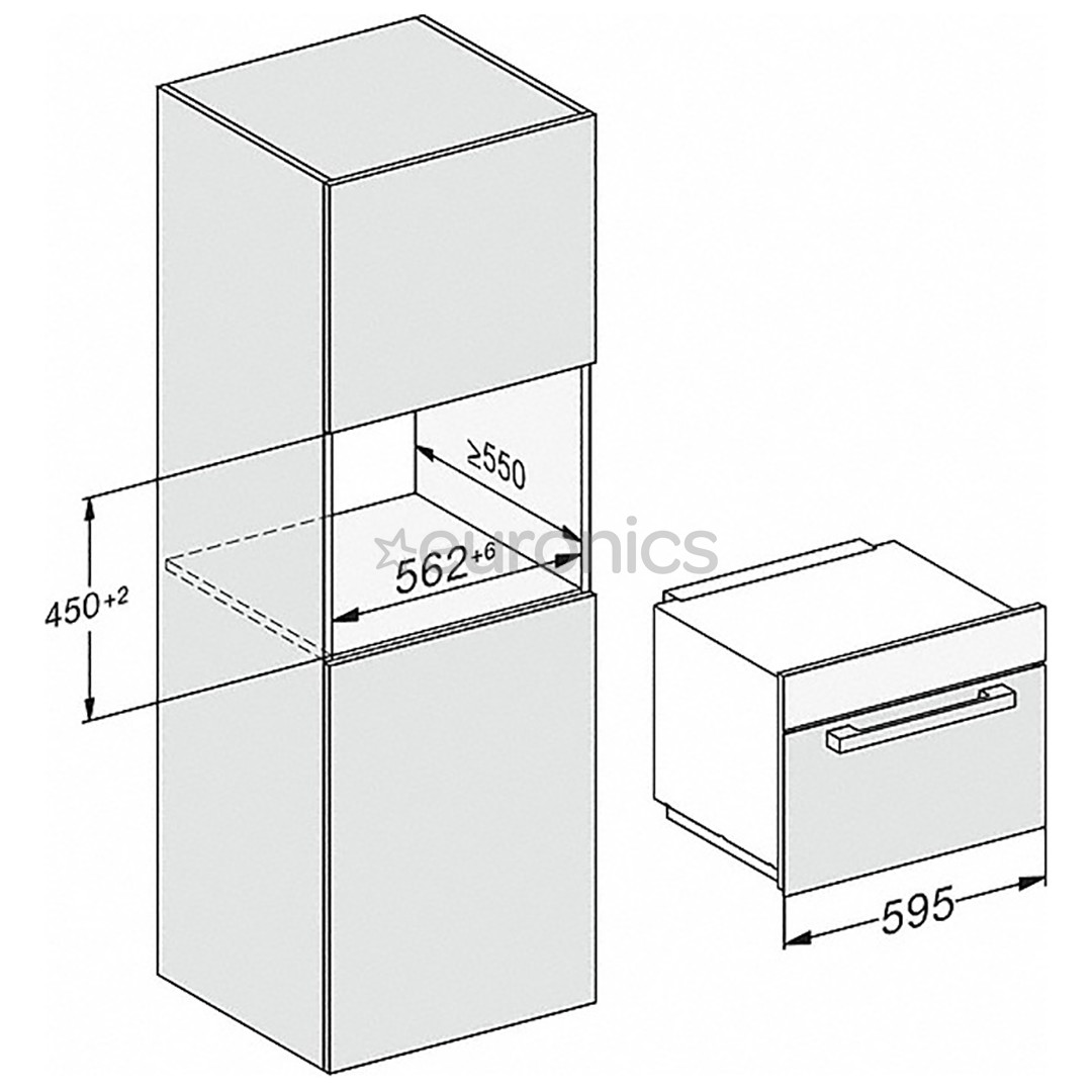 Miele, 46 л, 900 Вт, черный/нерж. сталь - Интегрируемая микроволновая печь