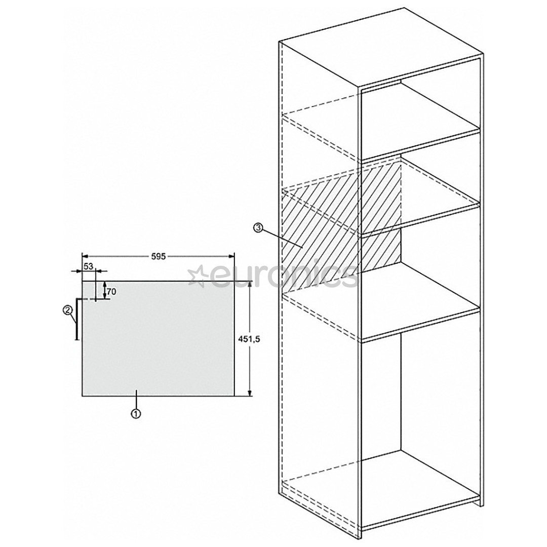 Miele, 46 л, 900 Вт, черный/нерж. сталь - Интегрируемая микроволновая печь