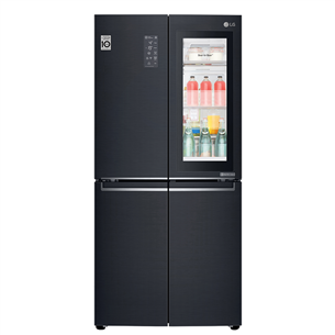 LG Instaview™, 530 L, black - SBS Refrigerator