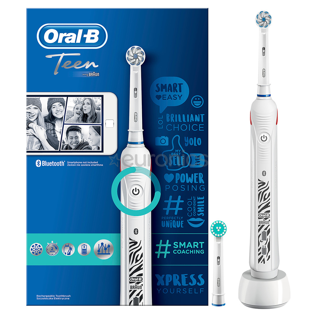 Braun Oral-B Smart Teen, белый/черный - Электрическая зубная щетка
