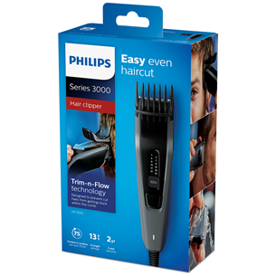 Philips Series 3000, 0.5-23 mm, pelēka/melna - Matu griežamā mašīna