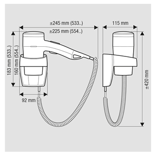 Wall-mounted hair dryer Valera Executive 1200 Super