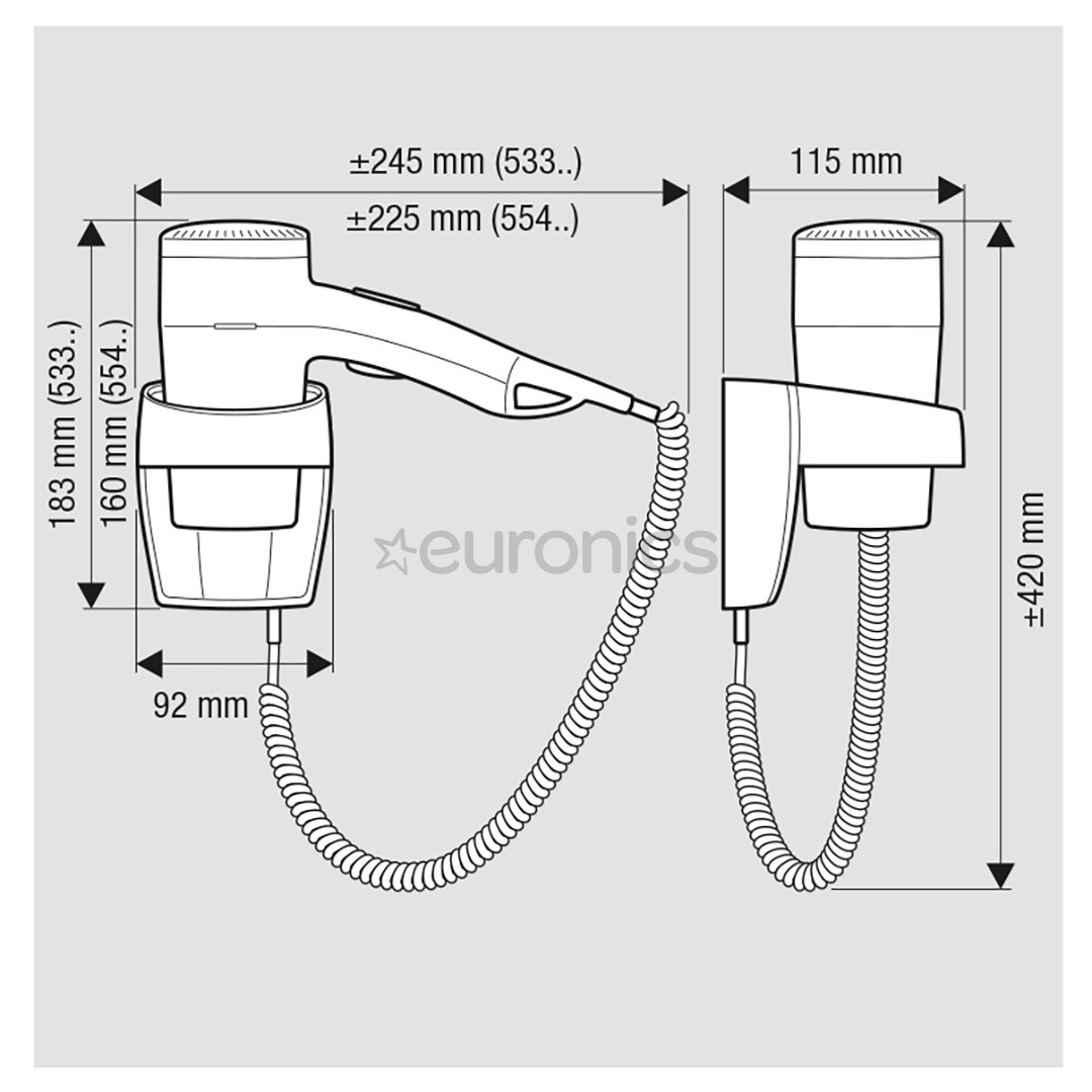 Wall-mounted hair dryer Valera Executive 1200 Super