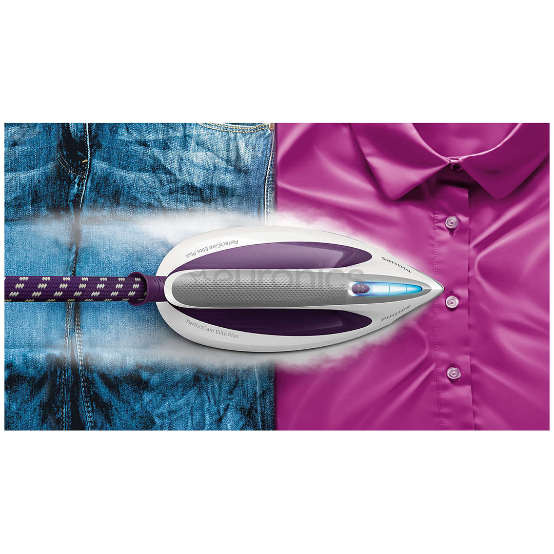 Philips PerfectCare Elite, 2700 W, balta/lillā - Gludināšanas sistēma