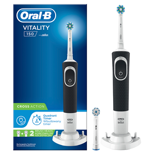 Braun Oral-B Vitality 150, melna/balta - Elektriskā zobu birste