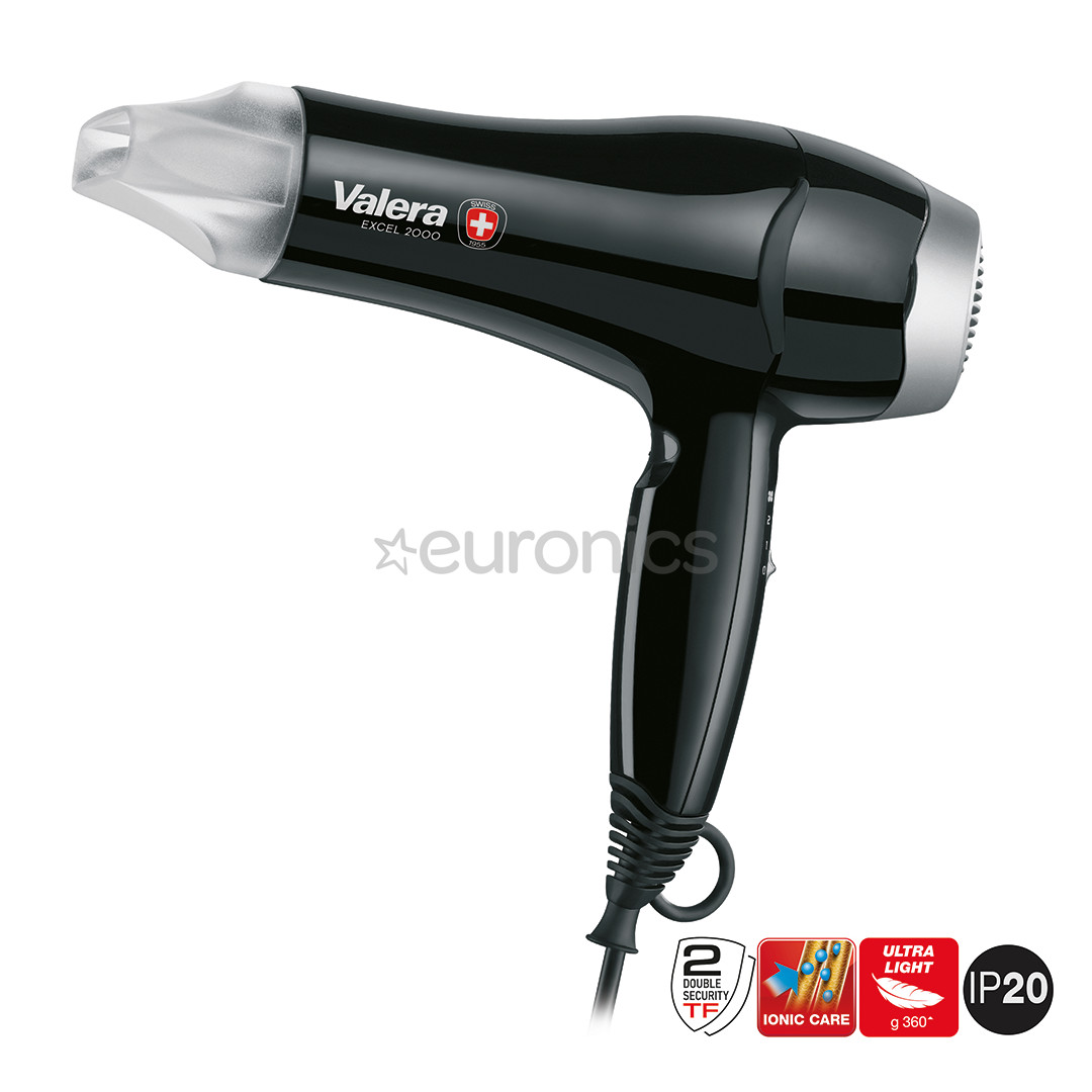 Valera EXCEL 2000 IONIC TF, 2000 W, melna - Matu fēns
