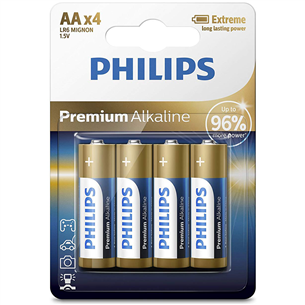 Philips Premium Alkaline, AA, 4gb - Baterijas