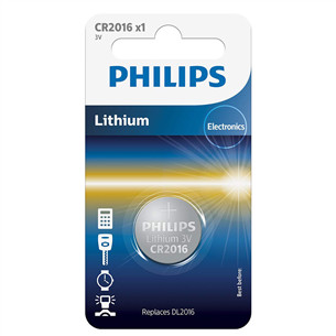 Philips Lithium, CR2016, 3V - Battery CR2016/01B