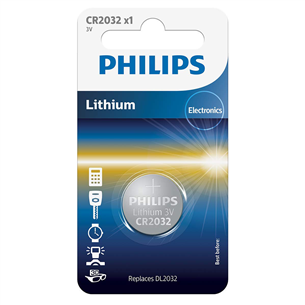 Philips Lithium, CR2032, 3V - Battery CR2032/01B