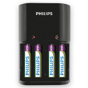 Philips, 4 x AAA, 800 mAh - Bateriju lādētājs + baterijas SCB1450NB/12
