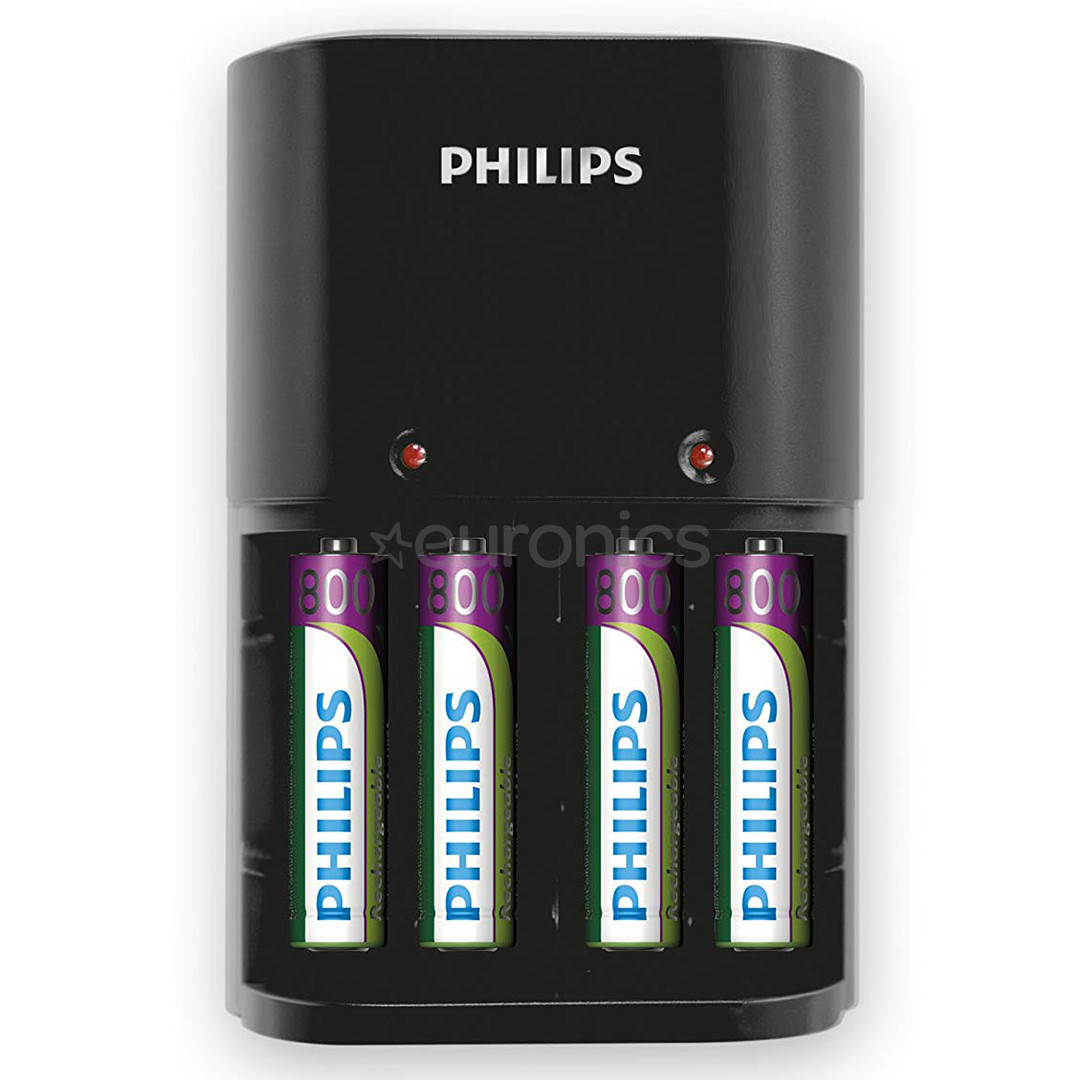 Philips, 4 x AAA, 800 mAh - Charger + batteries
