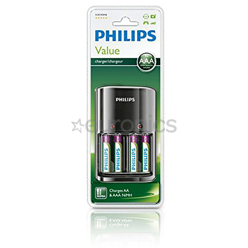 Philips, 4 x AAA, 800 mAh - Charger + batteries