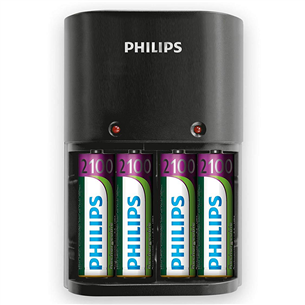 Philips MultiLife, 4 x AA, 2100 mah - Bateriju lādētājs + baterijas