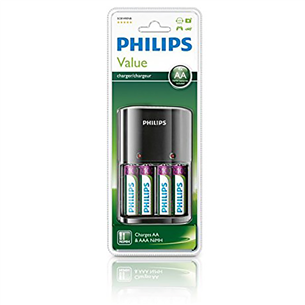 Philips MultiLife, 4 x AA, 2100 mah - Bateriju lādētājs + baterijas