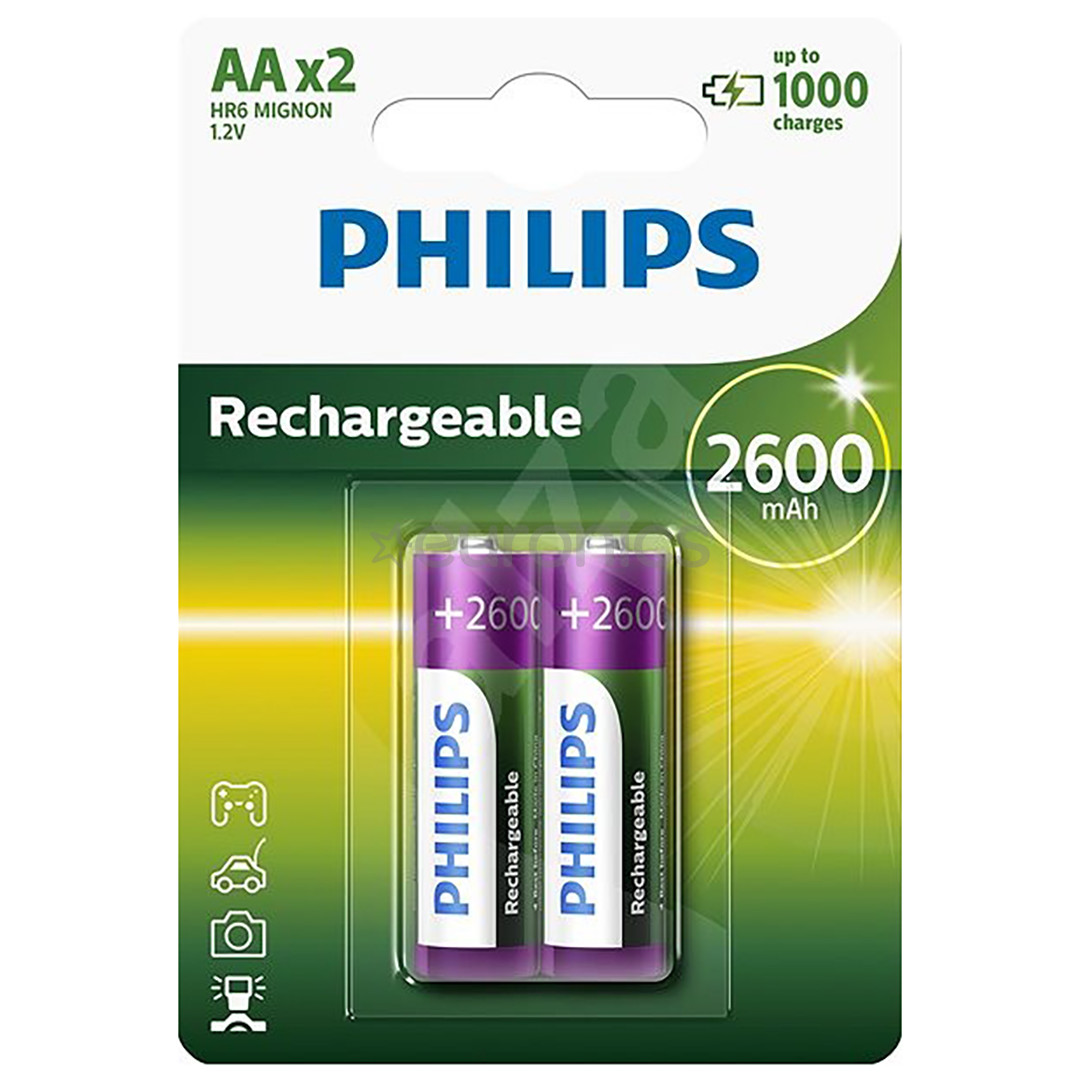 Philips, AA, 2600 mAh, 2 pc - Rechargeable Battery