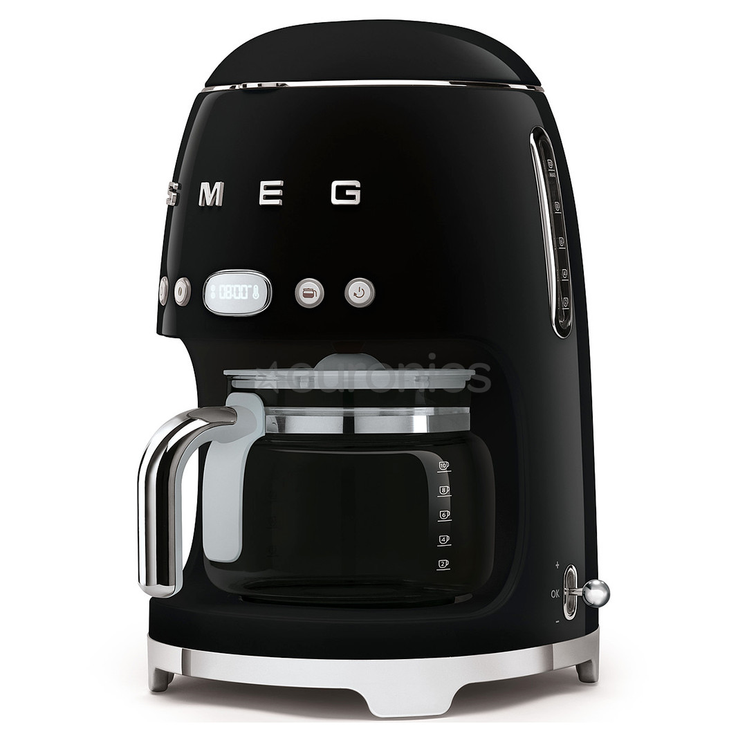 Smeg, ūdens tvertne 1.4 L, melna - Kafijas automāts ar filtru