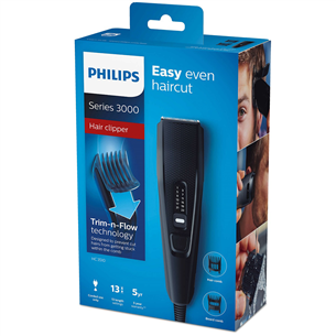 Philips 3000, 0.5-23 mm, melna - Matu griežamā mašīna