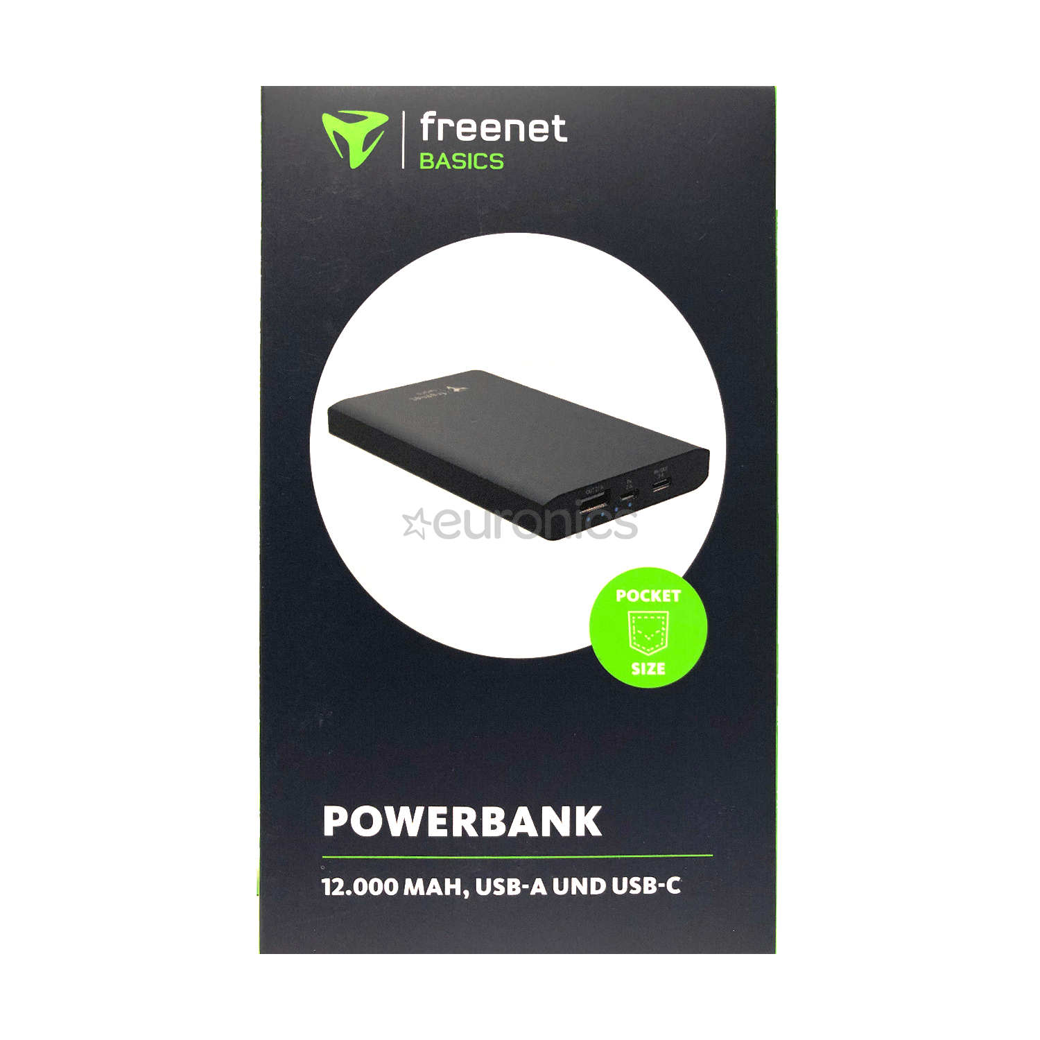 Portatīvais barošanas avots FreeNet Basic USB-C, Cager / 12000 mAh