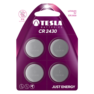 Tesla, CR2430, 4 pcs - Battery TESLA-CR2430LI4