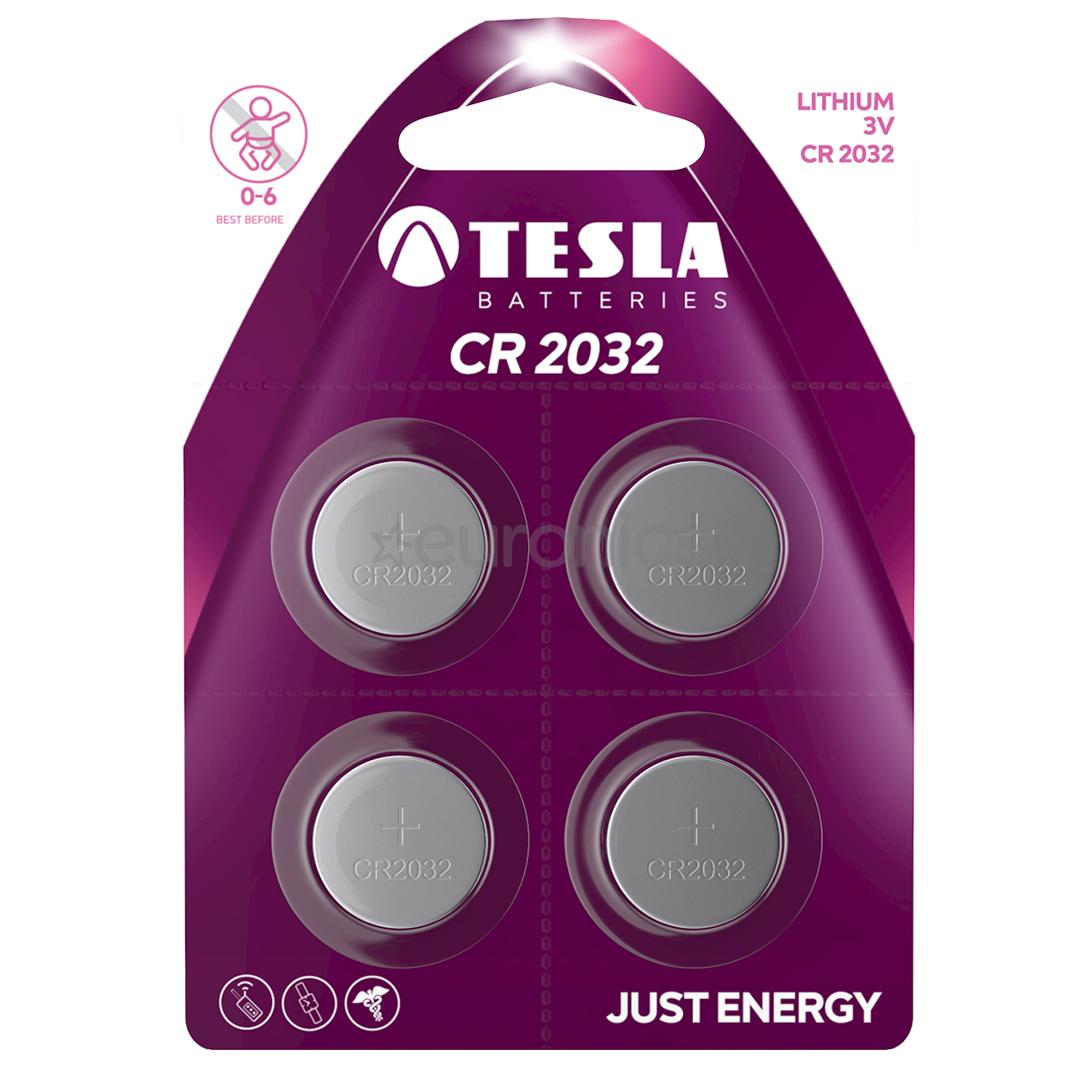Baterijas CR2032, Tesla / 4 gab