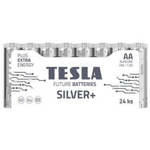 Baterijas SILVER+ AA LR06, Tesla / 24 gab