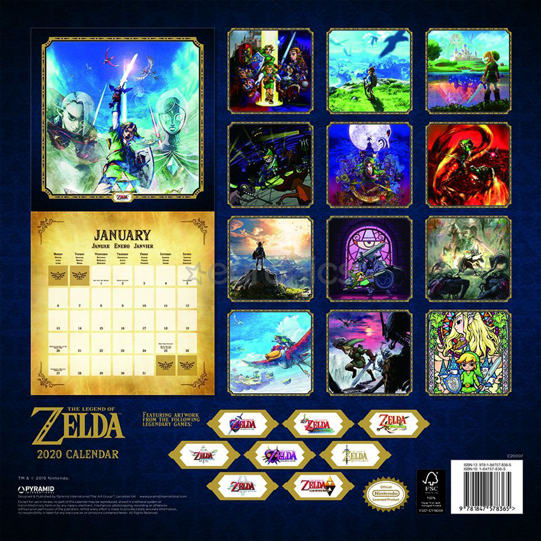 Kalendārs Legend of Zelda 2020