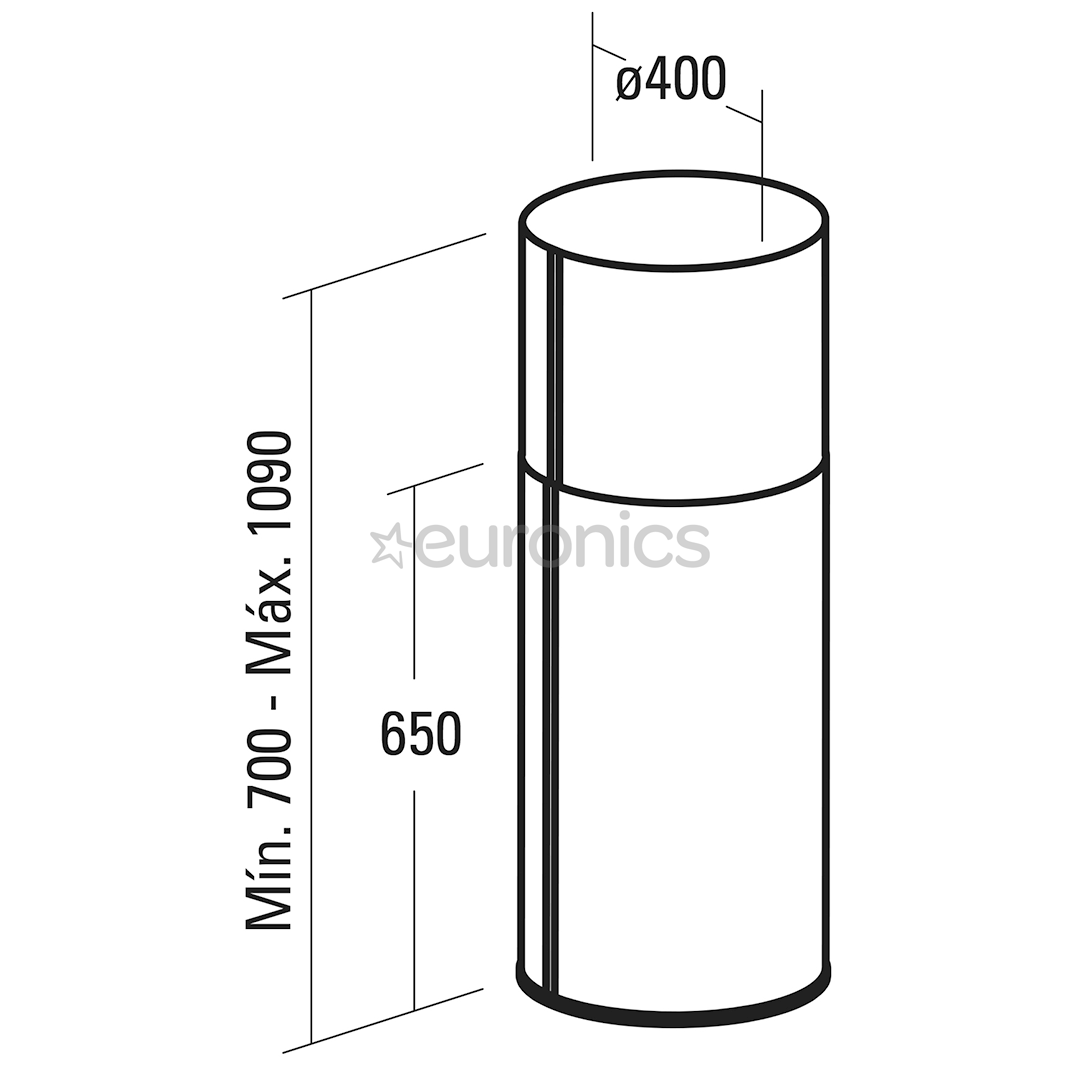 Cata, 850 m³/h, width 40 cm, inox - Island Cooker Hood