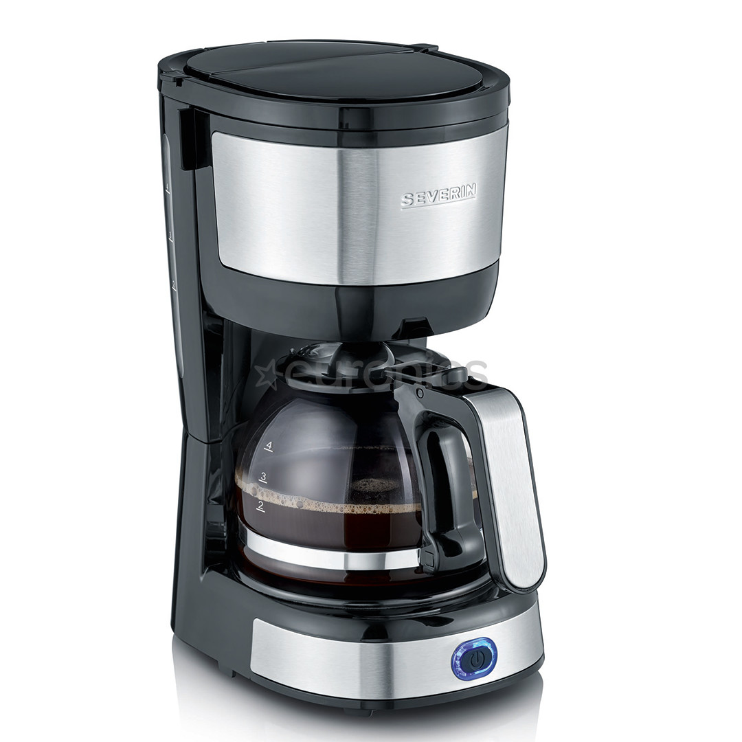 Severin, melna/nerūsējošā tērauda - Kafijas automāts ar filtru