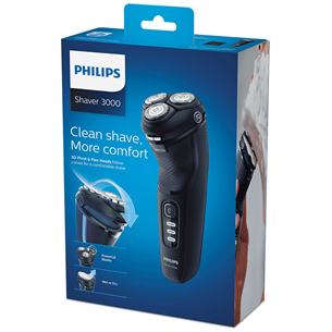 Philips Series 3000 Wet & Dry, melna - Skuveklis