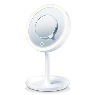 Beurer, white - Illuminated cosmetics mirror with magnetic mirror BS45